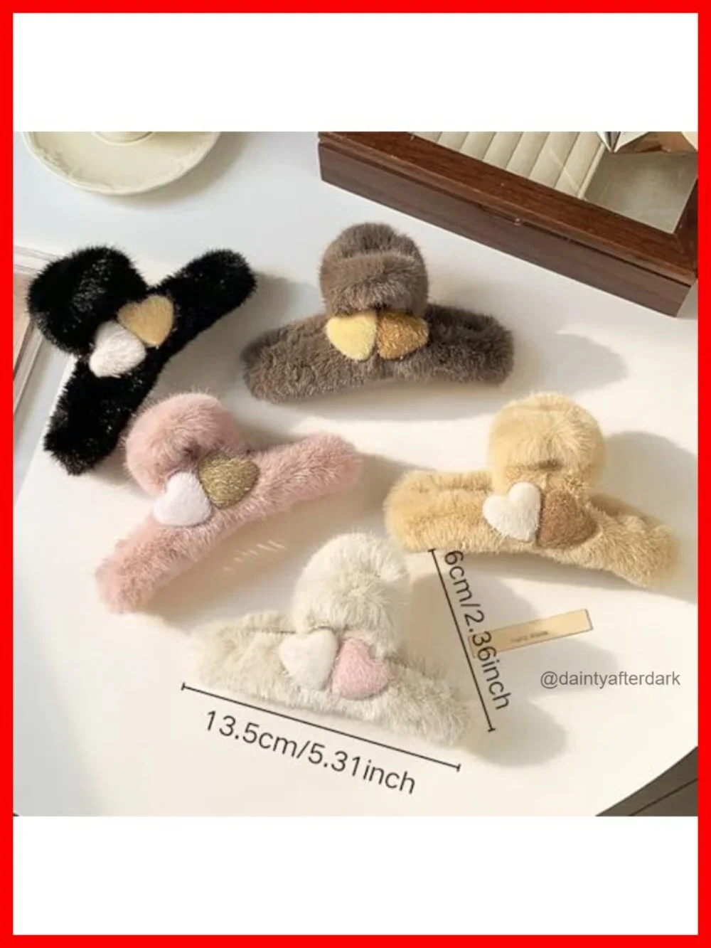 Fuzzy Plush Hair Claw Clips Strong Hold Non-slip Claw Clips for Women Thin
